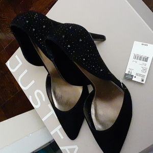 NWT Jaclyn Smith Faux-suede beaded heel Stilettos 👠 sz 10